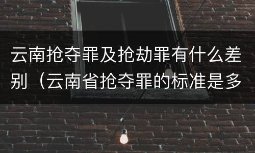 云南抢夺罪及抢劫罪有什么差别（云南省抢夺罪的标准是多少?）