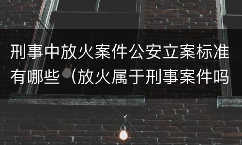 刑事中放火案件公安立案标准有哪些（放火属于刑事案件吗）