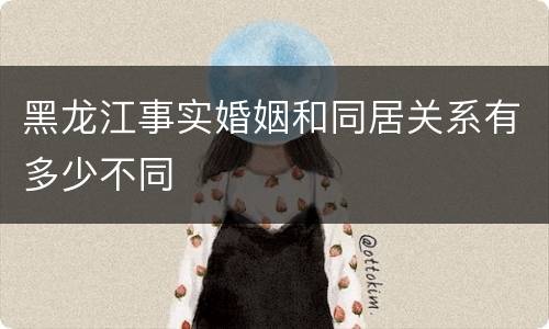 黑龙江事实婚姻和同居关系有多少不同