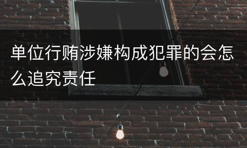 单位行贿涉嫌构成犯罪的会怎么追究责任