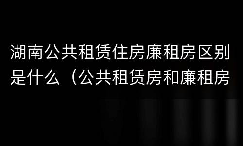 湖南公共租赁住房廉租房区别是什么（公共租赁房和廉租房）
