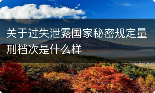 关于过失泄露国家秘密规定量刑档次是什么样