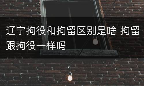 辽宁拘役和拘留区别是啥 拘留跟拘役一样吗
