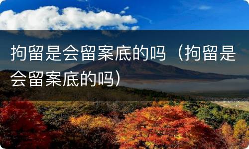 拘留是会留案底的吗（拘留是会留案底的吗）