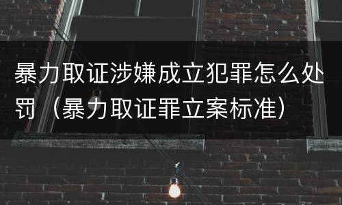 暴力取证涉嫌成立犯罪怎么处罚（暴力取证罪立案标准）