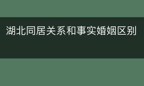 湖北同居关系和事实婚姻区别