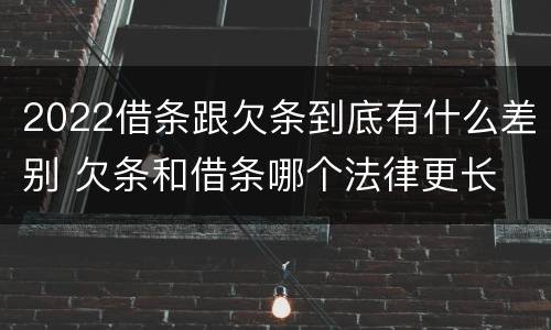 2022借条跟欠条到底有什么差别 欠条和借条哪个法律更长