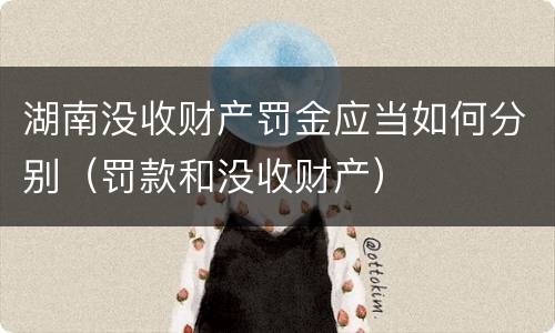 湖南没收财产罚金应当如何分别（罚款和没收财产）