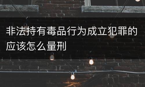 非法持有毒品行为成立犯罪的应该怎么量刑