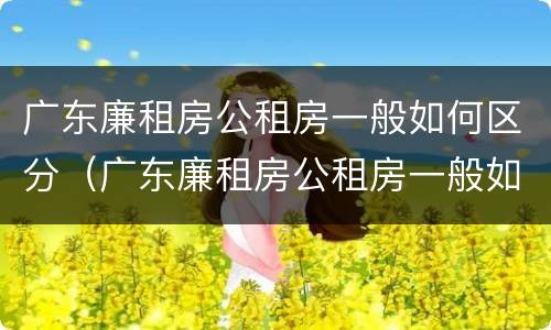 广东廉租房公租房一般如何区分（广东廉租房公租房一般如何区分等级）