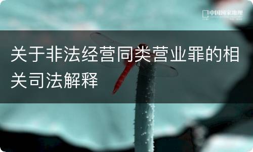 关于非法经营同类营业罪的相关司法解释