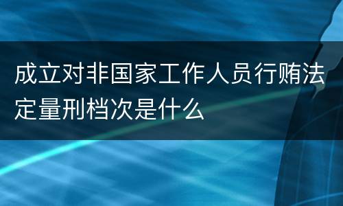 成立对非国家工作人员行贿法定量刑档次是什么