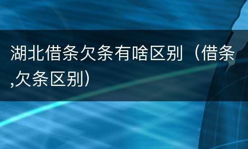 湖北借条欠条有啥区别（借条,欠条区别）