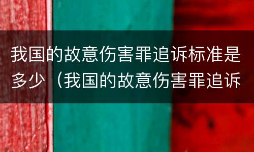 我国的故意伤害罪追诉标准是多少（我国的故意伤害罪追诉标准是多少年）