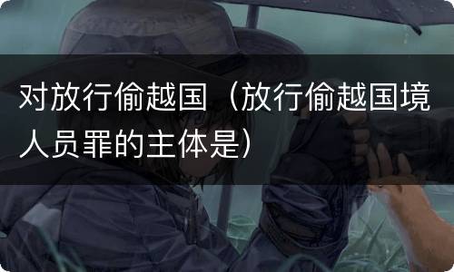 对放行偷越国（放行偷越国境人员罪的主体是）