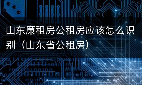 山东廉租房公租房应该怎么识别（山东省公租房）