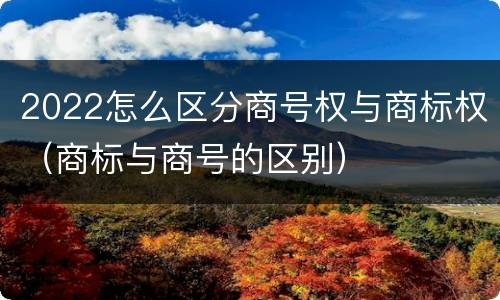 2022怎么区分商号权与商标权（商标与商号的区别）