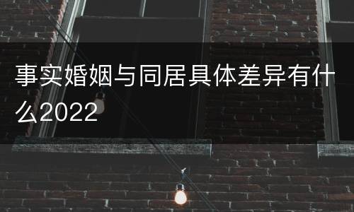 事实婚姻与同居具体差异有什么2022