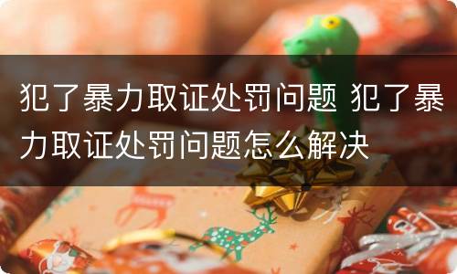 犯了暴力取证处罚问题 犯了暴力取证处罚问题怎么解决