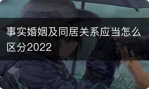 事实婚姻及同居关系应当怎么区分2022