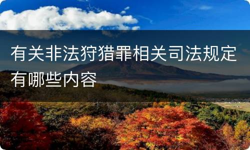 有关非法狩猎罪相关司法规定有哪些内容