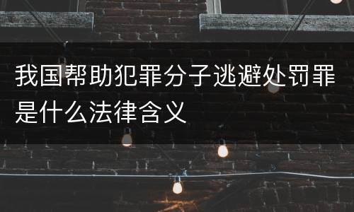 我国帮助犯罪分子逃避处罚罪是什么法律含义
