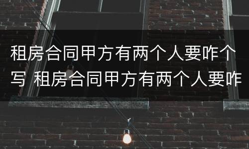 租房合同甲方有两个人要咋个写 租房合同甲方有两个人要咋个写才有效