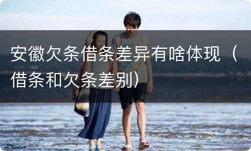 安徽欠条借条差异有啥体现（借条和欠条差别）