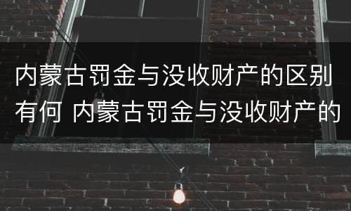 内蒙古罚金与没收财产的区别有何 内蒙古罚金与没收财产的区别有何联系