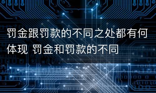 罚金跟罚款的不同之处都有何体现 罚金和罚款的不同