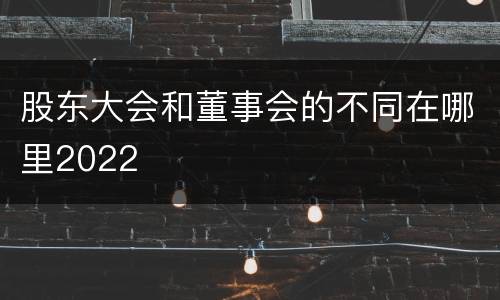 股东大会和董事会的不同在哪里2022