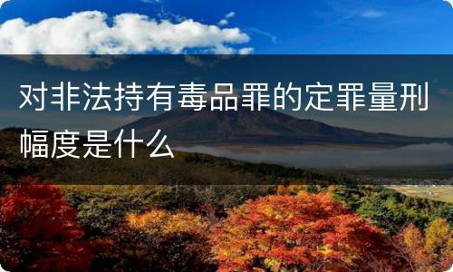 对非法持有毒品罪的定罪量刑幅度是什么