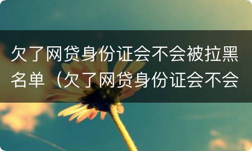 欠了网贷身份证会不会被拉黑名单（欠了网贷身份证会不会被拉黑名单呀）
