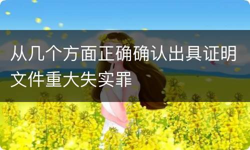 从几个方面正确确认出具证明文件重大失实罪
