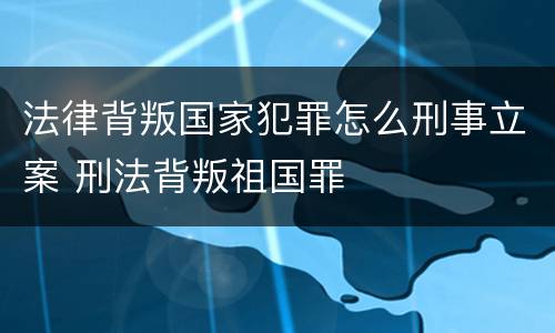 法律背叛国家犯罪怎么刑事立案 刑法背叛祖国罪