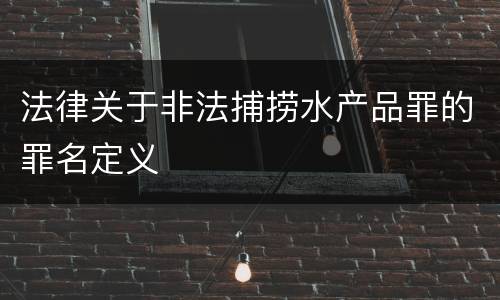 法律关于非法捕捞水产品罪的罪名定义