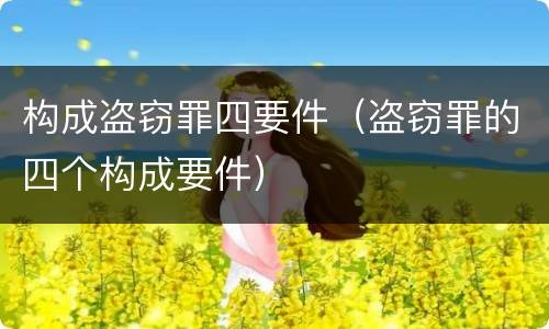 构成盗窃罪四要件（盗窃罪的四个构成要件）