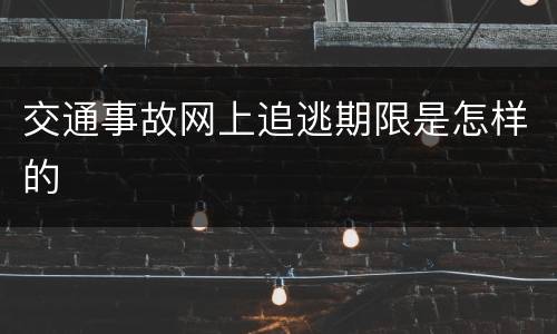 交通事故网上追逃期限是怎样的