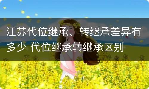 江苏代位继承、转继承差异有多少 代位继承转继承区别