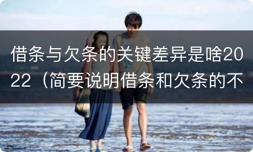 借条与欠条的关键差异是啥2022（简要说明借条和欠条的不同之处）