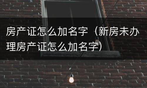 房产证怎么加名字（新房未办理房产证怎么加名字）