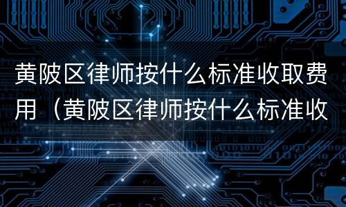 黄陂区律师按什么标准收取费用（黄陂区律师按什么标准收取费用的）