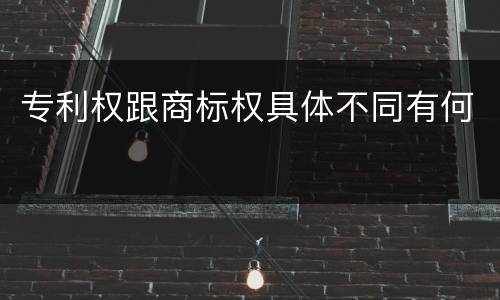 专利权跟商标权具体不同有何