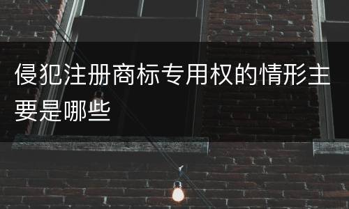 侵犯注册商标专用权的情形主要是哪些