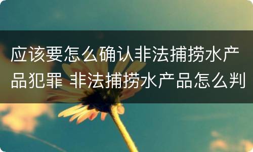 应该要怎么确认非法捕捞水产品犯罪 非法捕捞水产品怎么判
