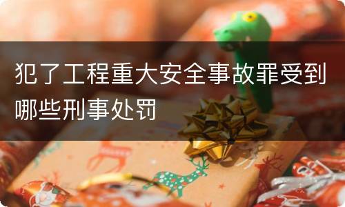 犯了工程重大安全事故罪受到哪些刑事处罚