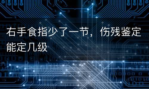 右手食指少了一节，伤残鉴定能定几级