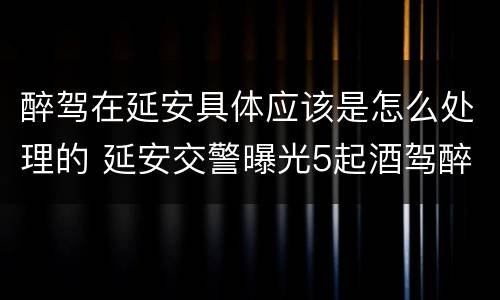 醉驾在延安具体应该是怎么处理的 延安交警曝光5起酒驾醉驾案例
