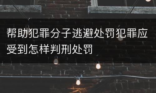 帮助犯罪分子逃避处罚犯罪应受到怎样判刑处罚
