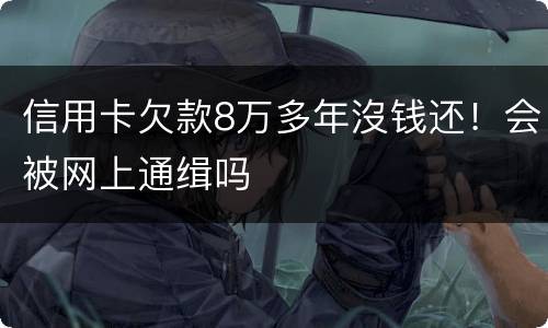 信用卡欠款8万多年沒钱还！会被网上通缉吗